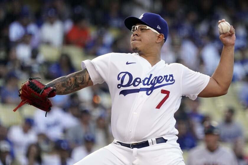 Los Angeles Dodgers starting pitcher Julio Urias