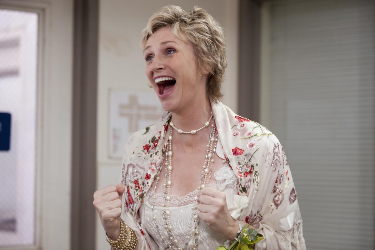 Jane Lynch stars as a caterer turned employer of caterers in the finale of "Party Down," whose two seasons have been made available on Hulu.