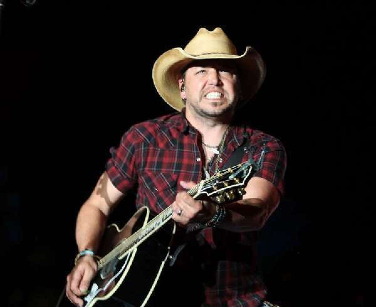 Jason Aldean performing at the Stagecoach Country Music Festival in Indio in April.