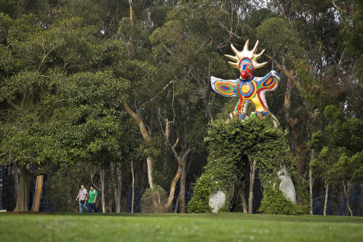 Sun God, 1983 by Niki de Saint Phalle for the Stuart Collection at UC San Diego.