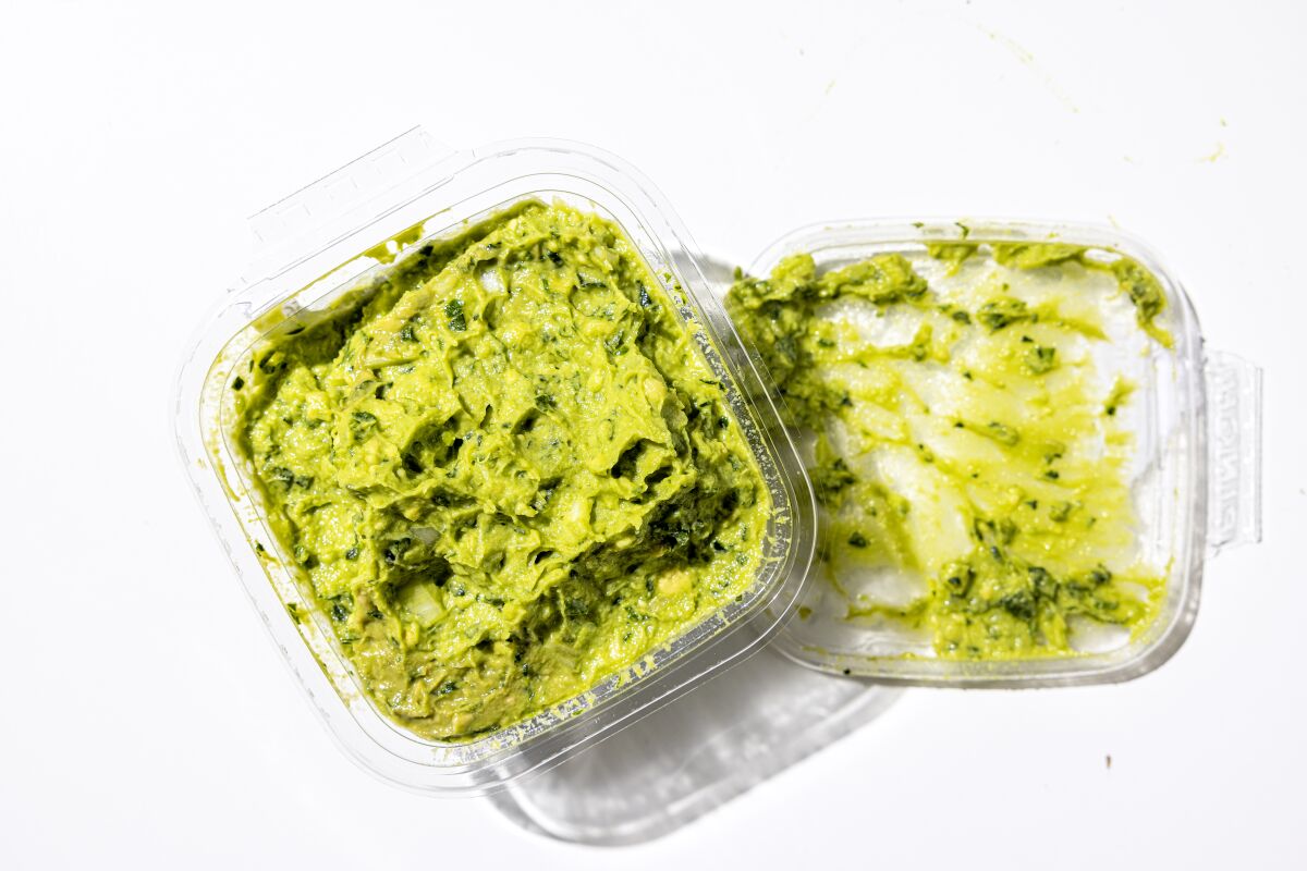 LOS ANGELES, CALIFORNIA, Feb. 3, 2022: Erewhon Organic Kale Guacamole for guacamole Taste Test