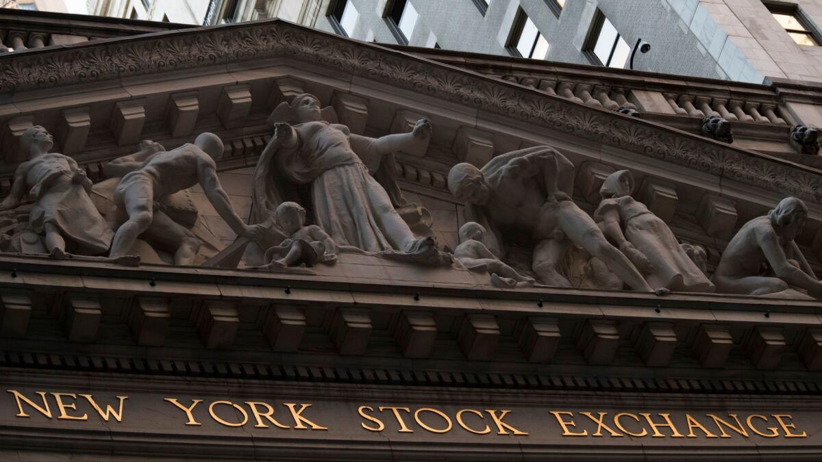 The New York Stock Exchange in lower Manhattan.