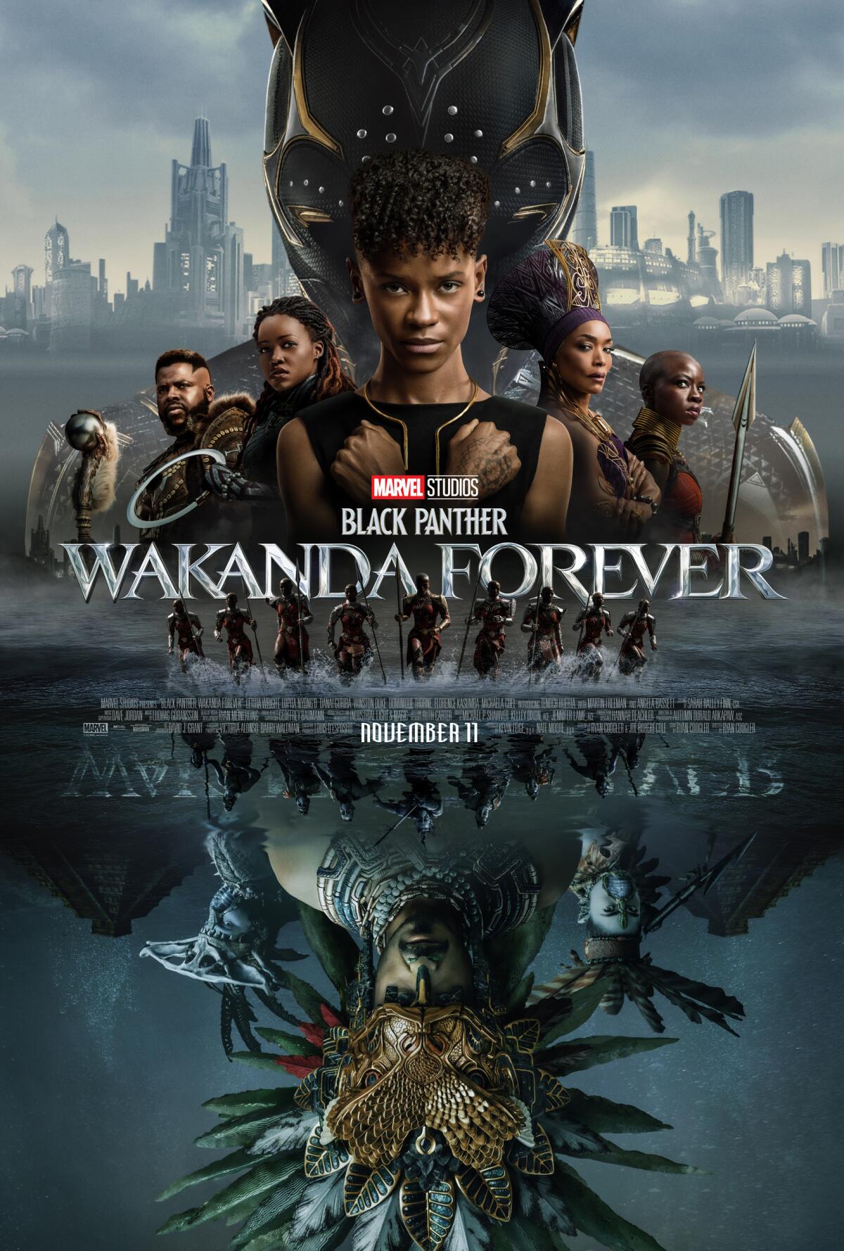 An official movie poster for Marvel's "Black Panther: Wakanda Forever" 