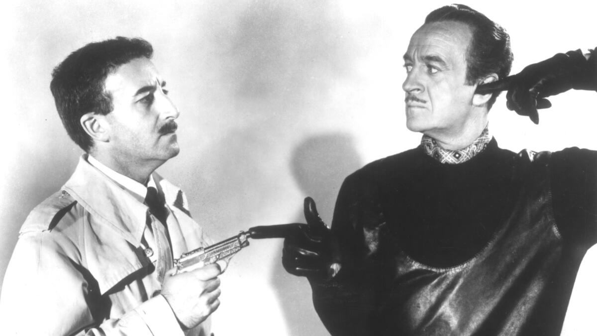 Peter Sellers and David Niven in "The Pink Panther." (File photo)