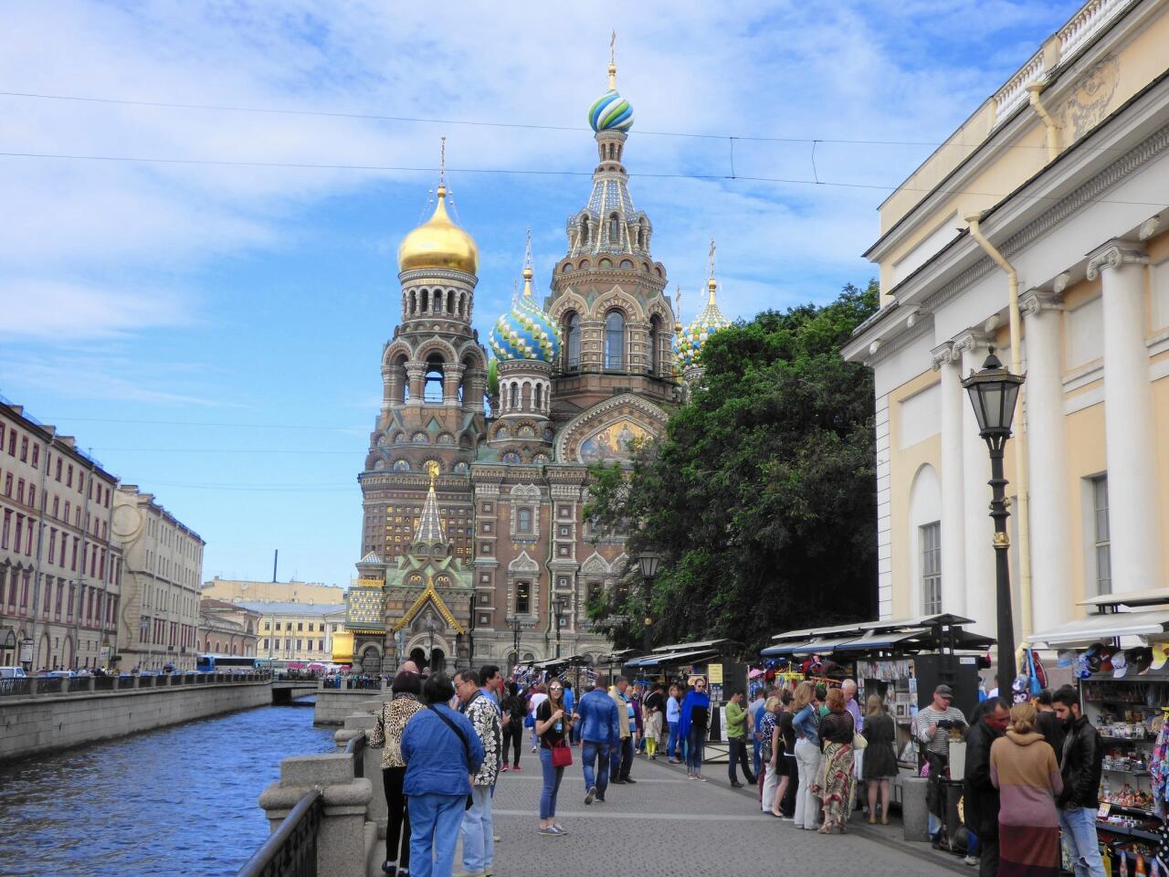 Waterways crisscross St. Petersburg, a Western European-feeling city that's also home to the Church of Our Savior on Spilled Blood.