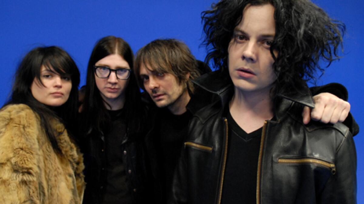 Jack White, right, with his new band, the Dead Weather. From left, Alison Mosshart, Jack Lawrence and Dean Fertita.