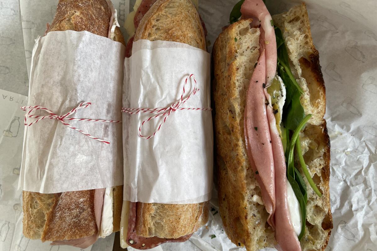 A selection of sandwiches from Milkfarm in Eagle Rock. 