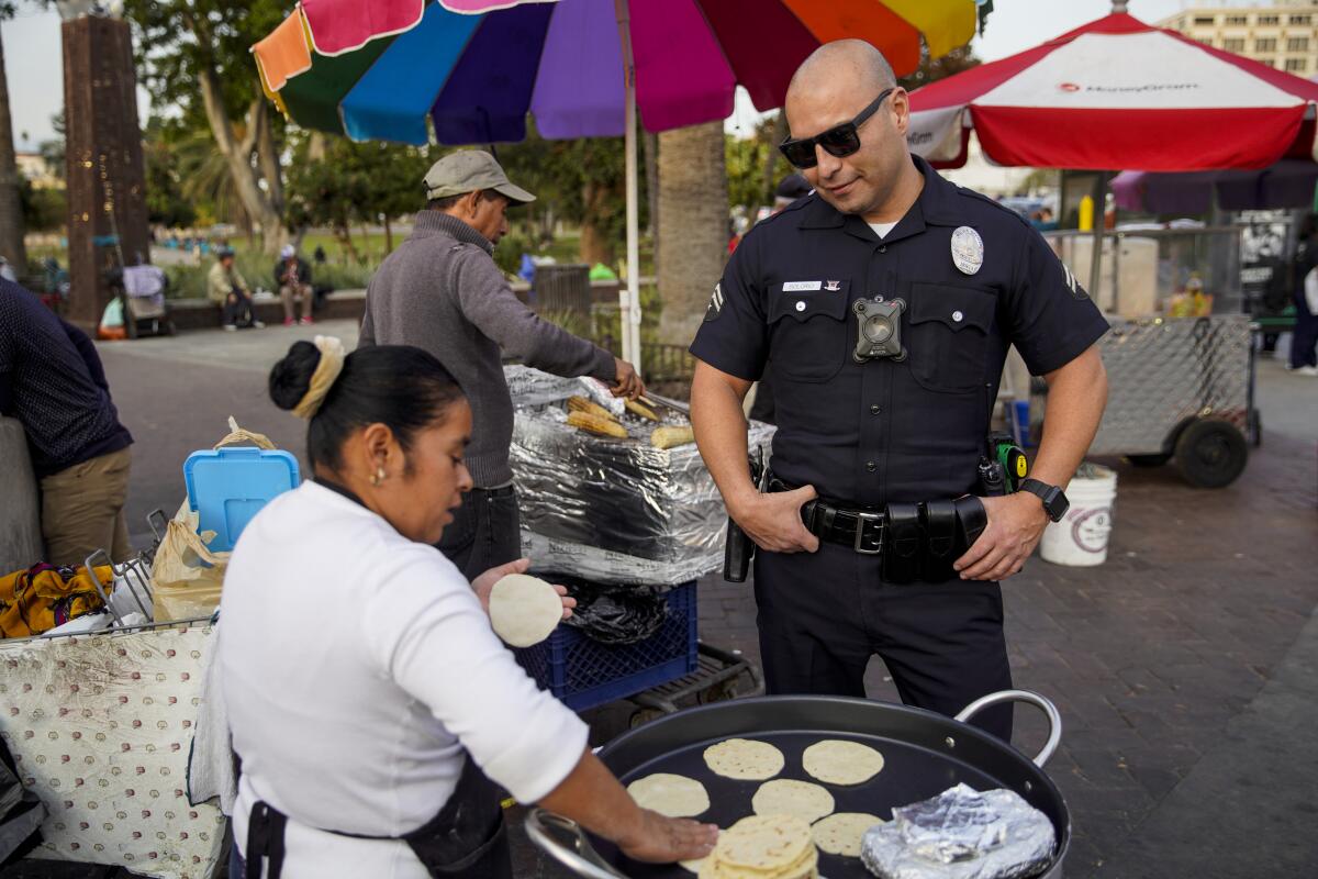 LAPD senior lead officer Robert Solorio near MacArthur Park