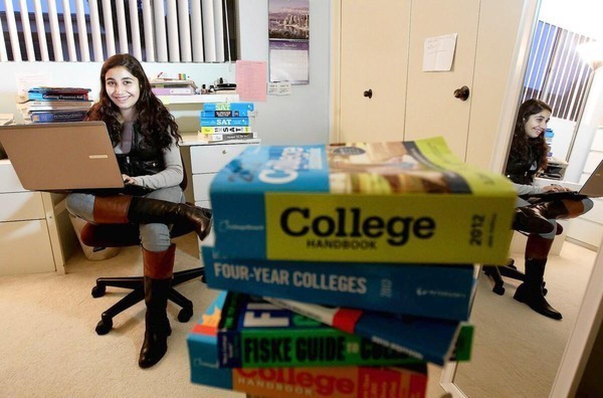 Santa Monica High senior Hannah Kohanzadeh has embraced the trend toward more revealing college application questions, writing about how she flaps her arms when something excites her.