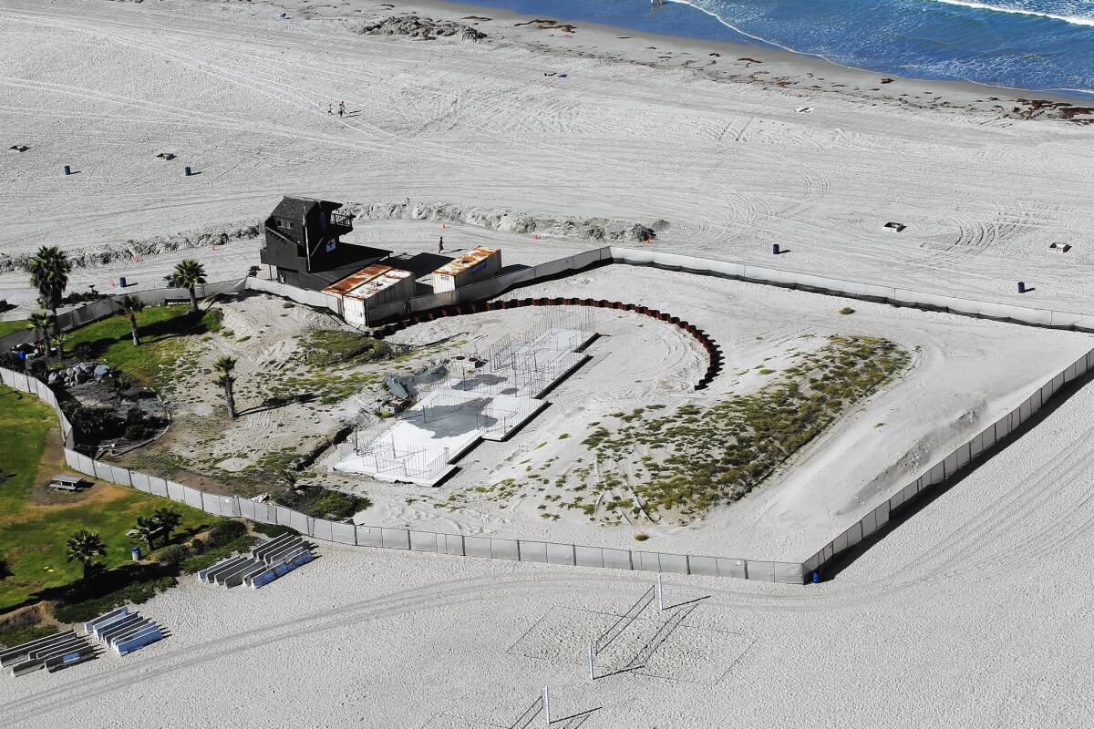 Construction on the south Mission Beach lifeguard station has taken more than eight years so far. A judge ruled in favor of neighbors who complained about the view-blocking tower.