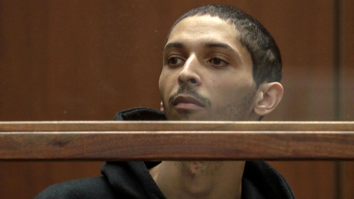 Tyler Raj Barriss appears for an extradition hearing at Los Angeles Criminal courts.