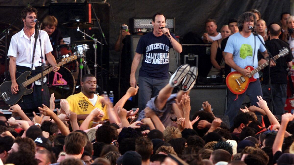 Bad Religion performs at the 2002 Vans Warped tour at the Sports Arena in Los Angeles.