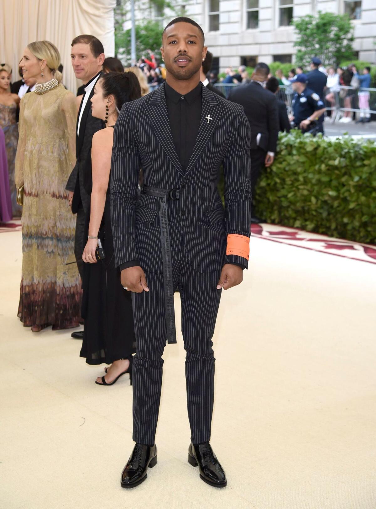 Michael B. Jordan in Off-White at the 2018 Met Gala.