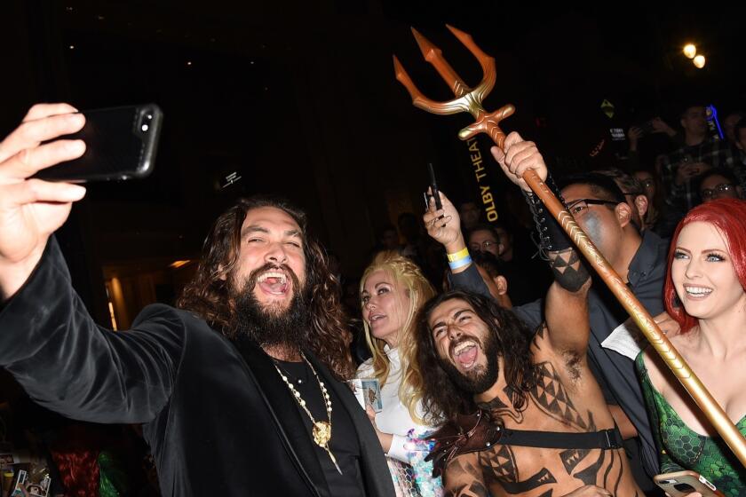 LOS ANGELES, CA - DECEMBER 12: Jason Momoa arrives at the premiere of Warner Bros. Pictures' "Aquaman" at the Chinese Theatre on December 12, 2018 in Los Angeles, California. (Photo by Kevin Winter/Getty Images)