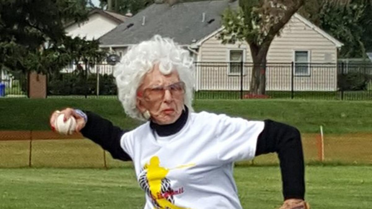 Real-life 'League of Their Own' player raises money for 94th birthday to  build women's baseball center - Good Morning America