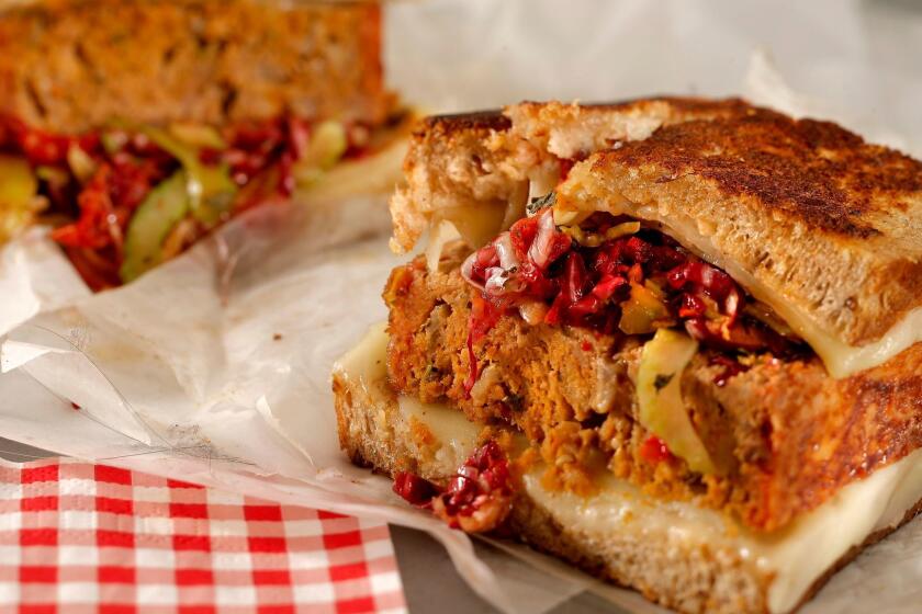 Grilled cheese and meatloaf sandwich.