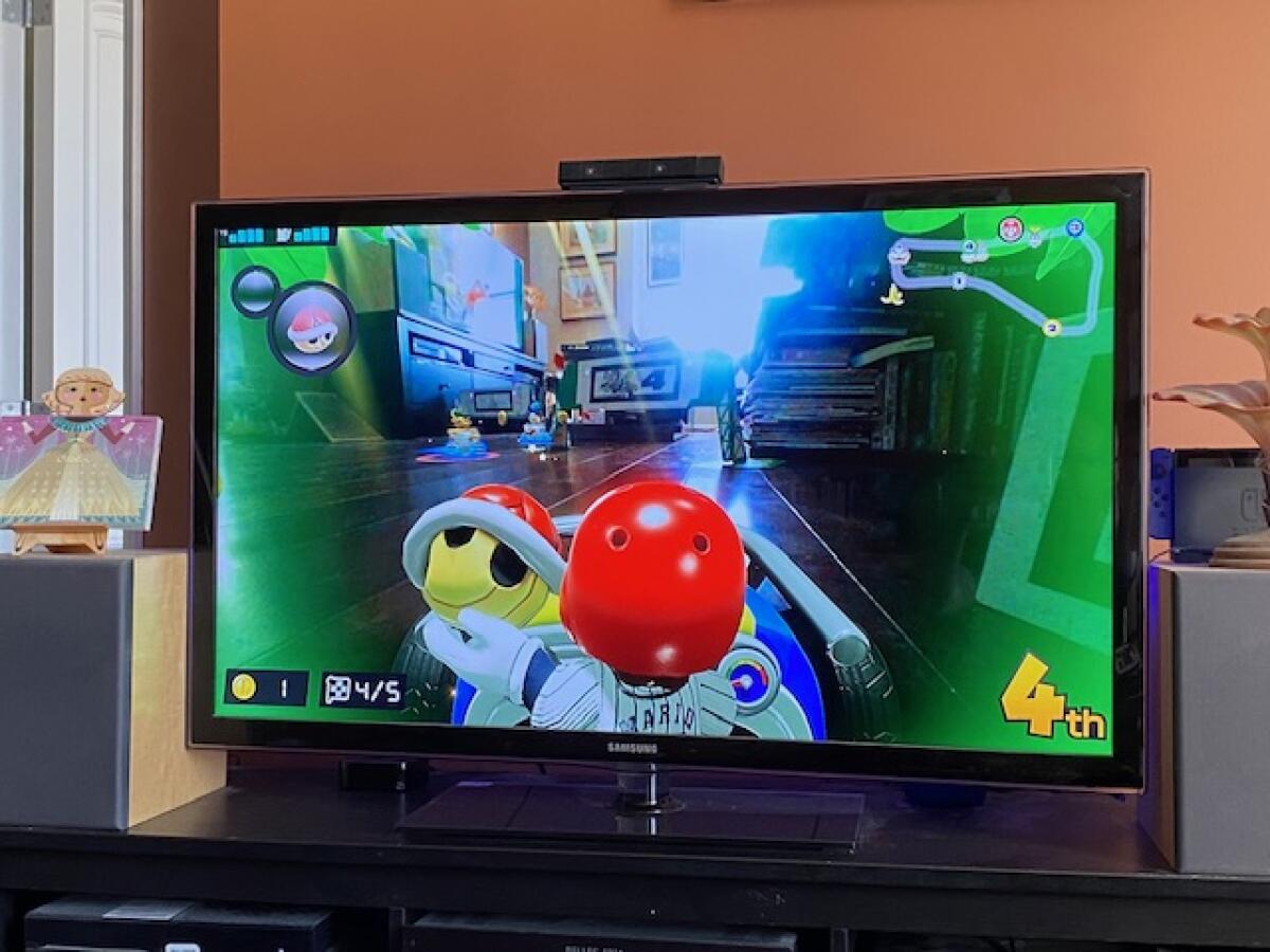 A look at how "Mario Kart Live: Home Circuit" transforms the look of my apartment.