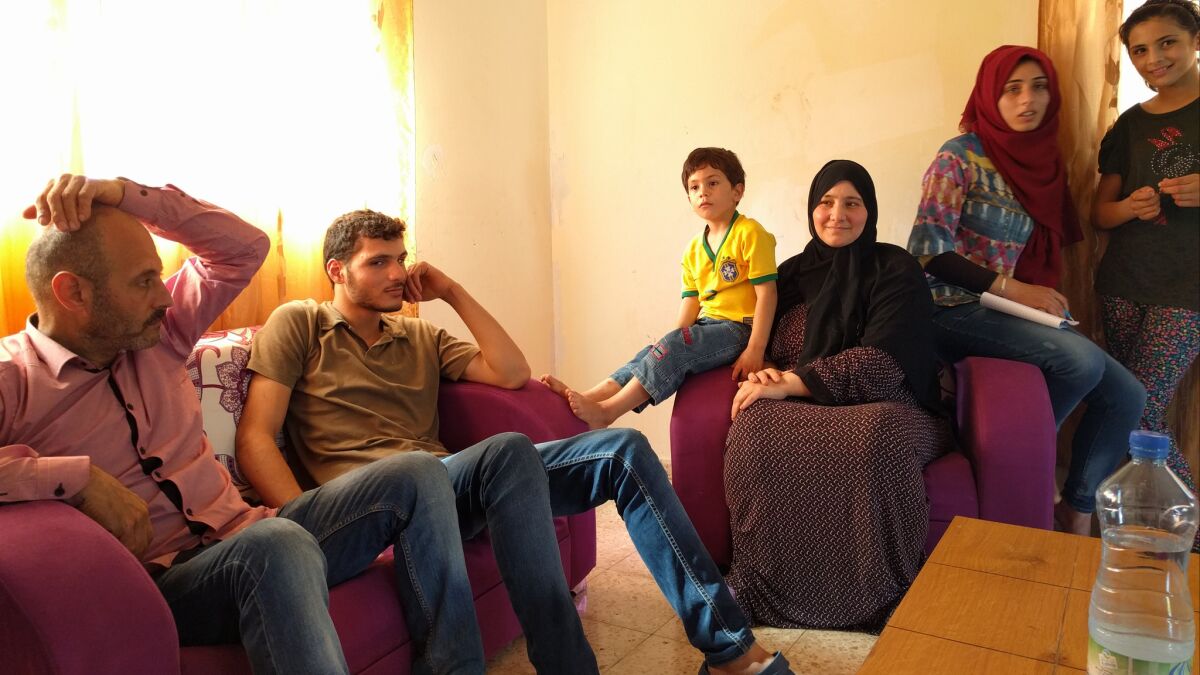 The family of 17-year-old Jamila Jaber, shown at their home in the West Bank village of Zawiyeh.