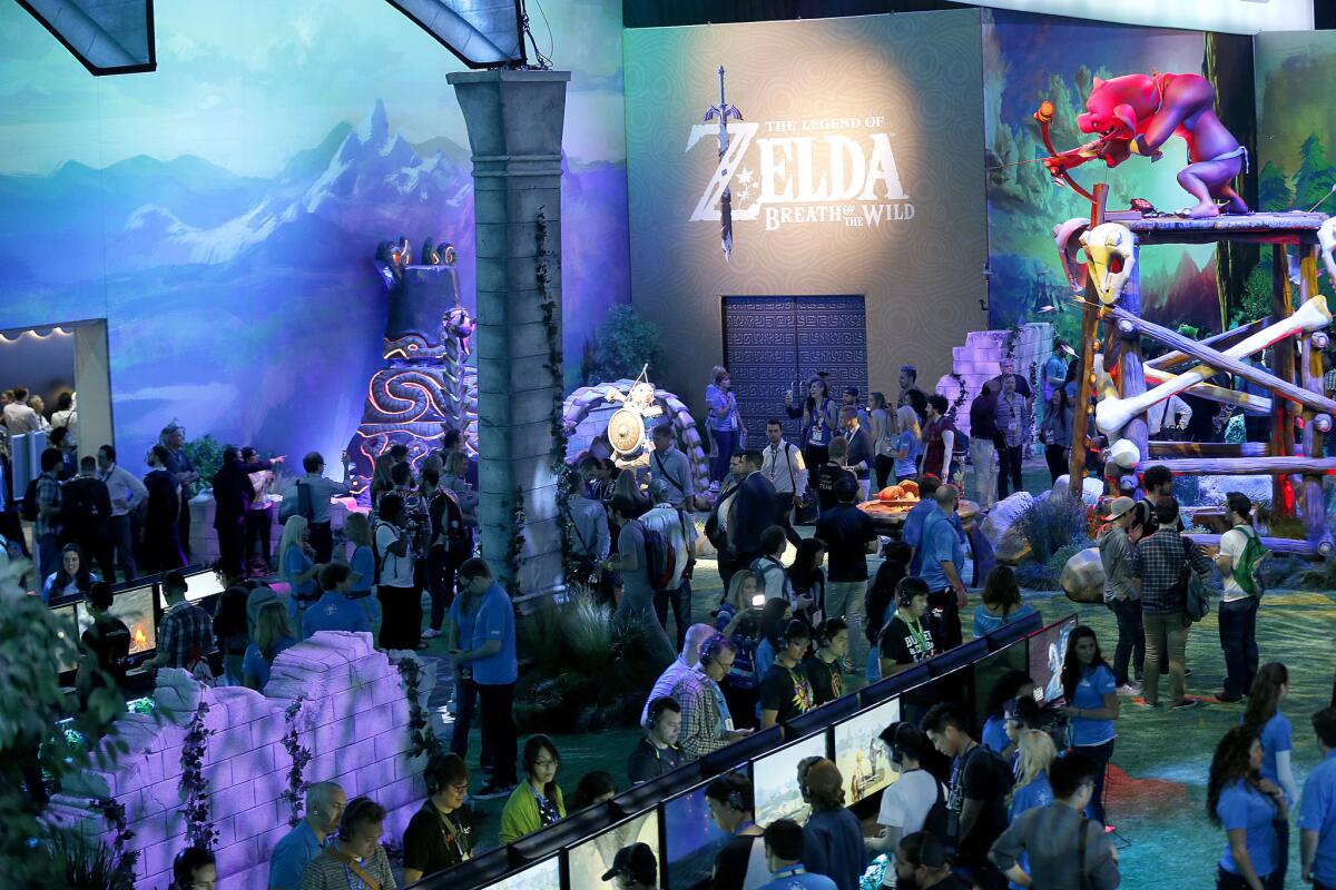 Nintendo showcases "The Legend of Zelda: Breath of the Wild," a game due for the Wii U and the NX.