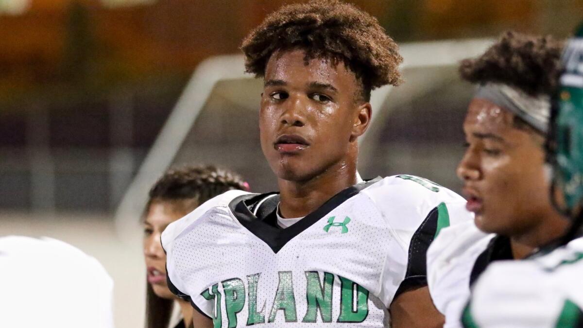 A bloodied lip didn't stop Upland sophomore linebacker Justin Flowe from having a monster game with an interception and a blocked punt returned for a touchdown in a win over Rancho Cucamonga on Oct. 6.