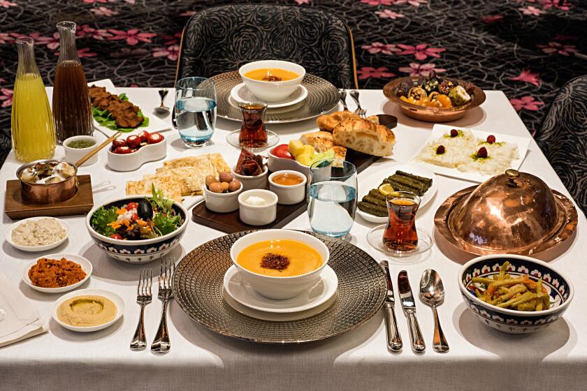 Iftar table with iftar food