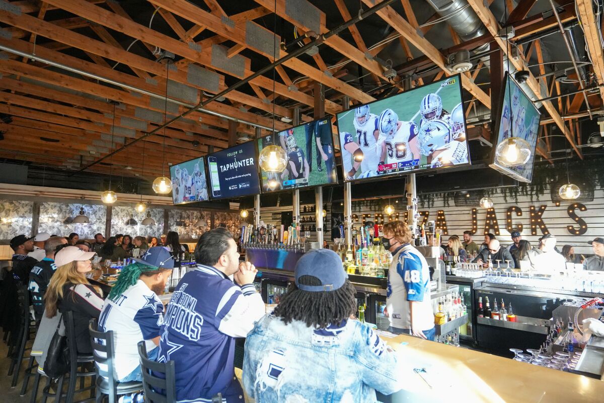 A view of Cervesa Jack's during a Dallas Cowboys game.