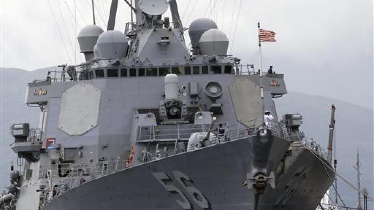 The Navy warship John S. McCain is docked in the Philippines in 2014.
