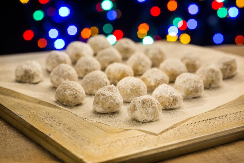 Rose, cardamom and pistachio snowballs by Beth Corman Lee.
