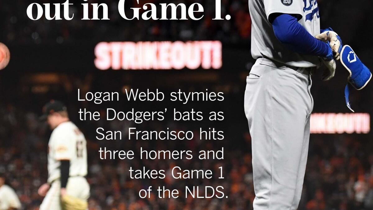 Giants' Logan Webb frustrates Dodgers in Game 1 of NLDS