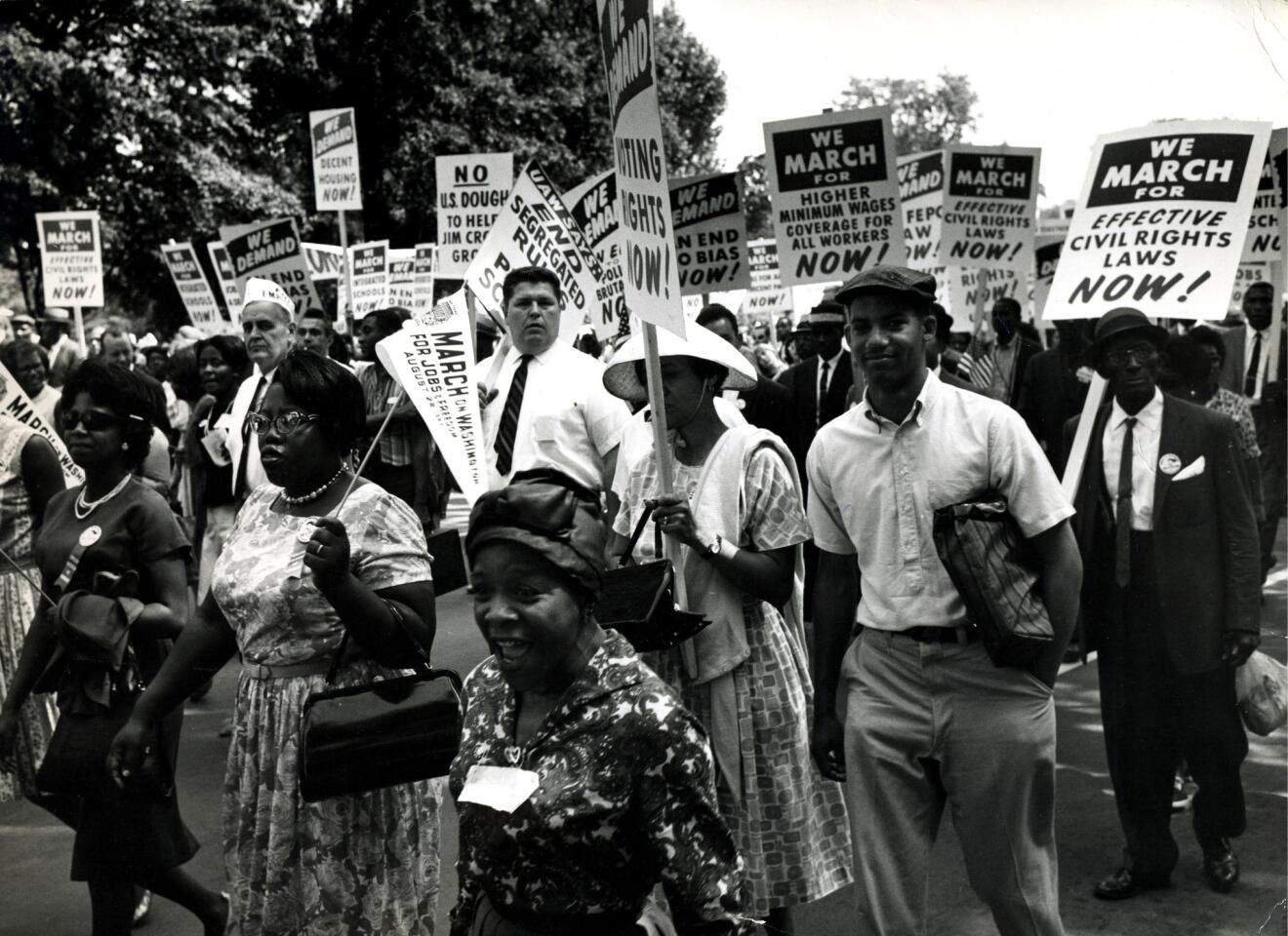 Marchers along the mall