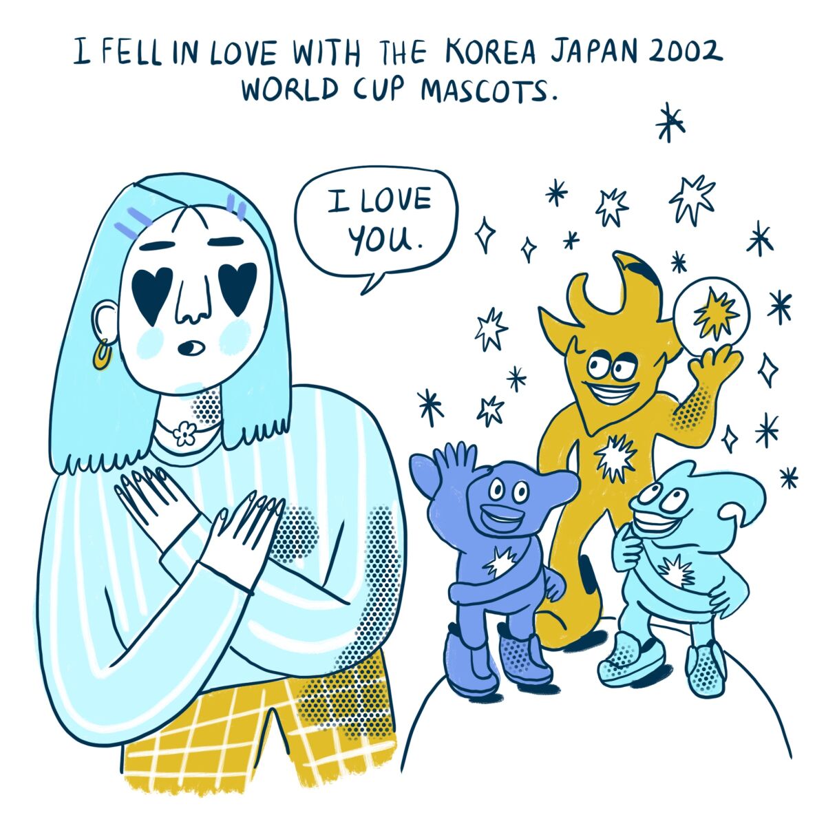Me enamoré de las mascotas del mundial Corea Japón 2002 