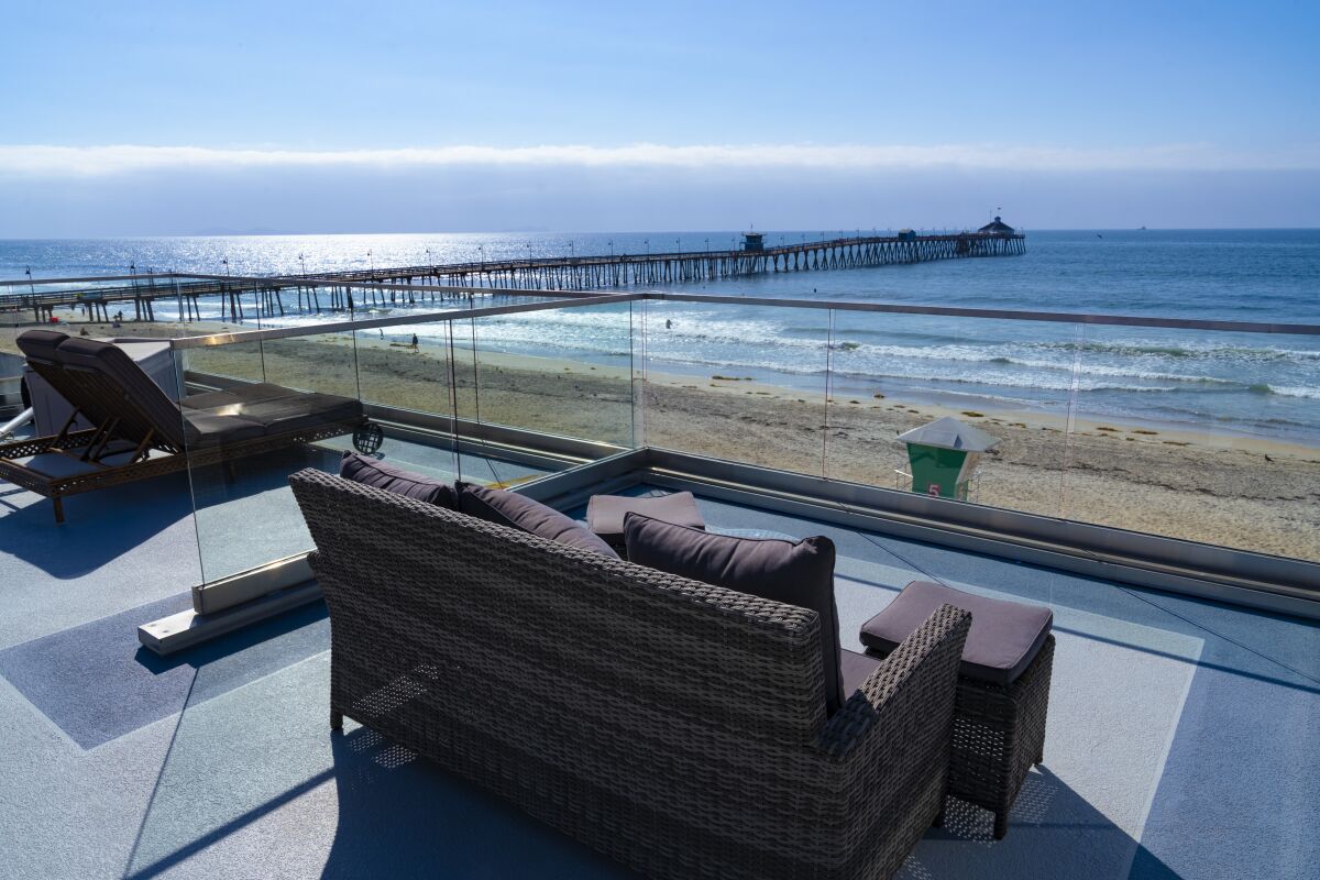 The couple wanted the rooftop deck  large enough so both units could, in the future, have separate areas with ocean views.