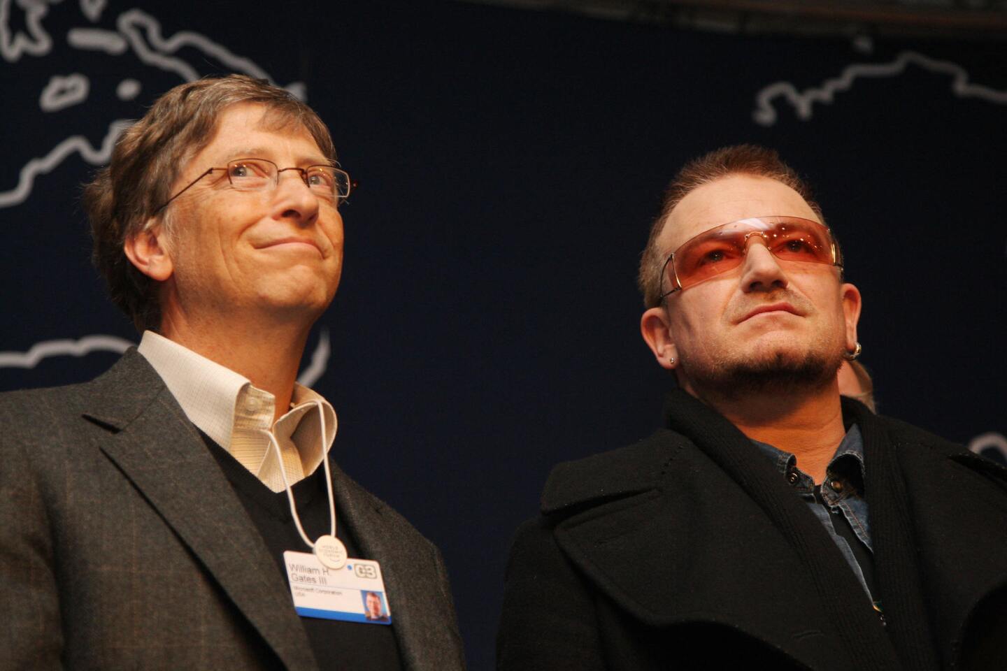 Bill Gates, Melinda Gates and Bono