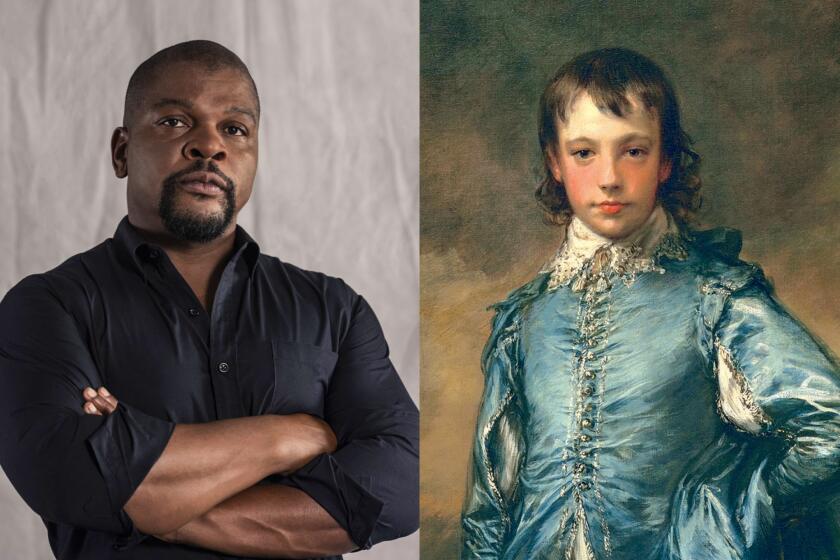 Kehinde Wiley (Left) to reimagine Thomas Gainsborough's iconic 18th century painting, "The Blue Boy" (Right)