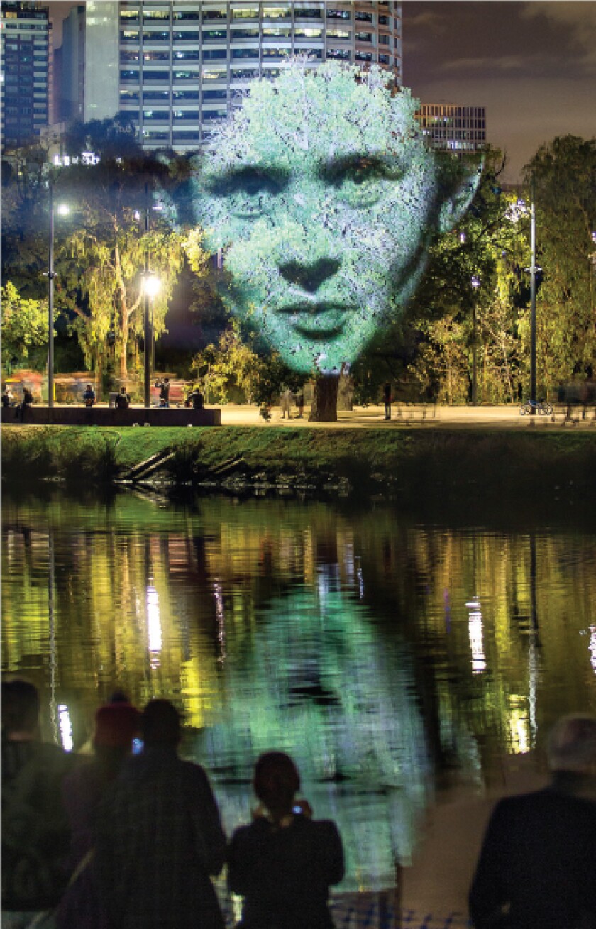 La Jolla Playhouse’s 2022 WOW Festival will feature the nighttime projection show "Monuments."