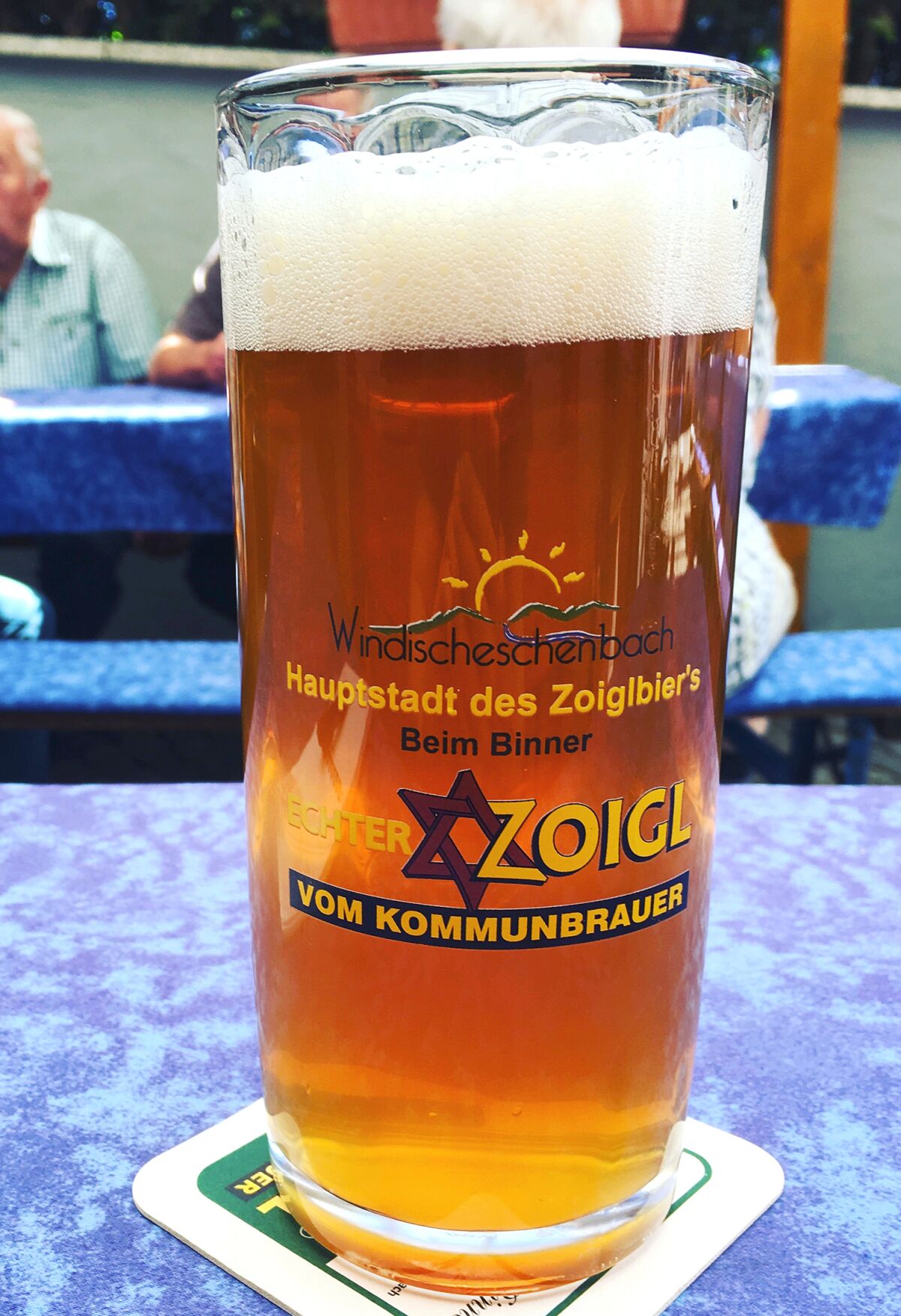 A glass of Zoigl beer at Beim Binner.