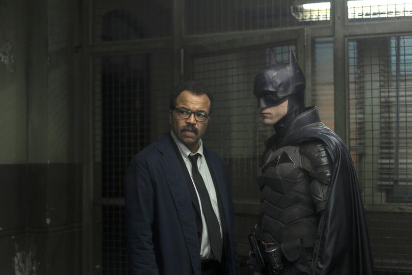 Jeffrey Wright and Robert Pattinson in “The Batman”