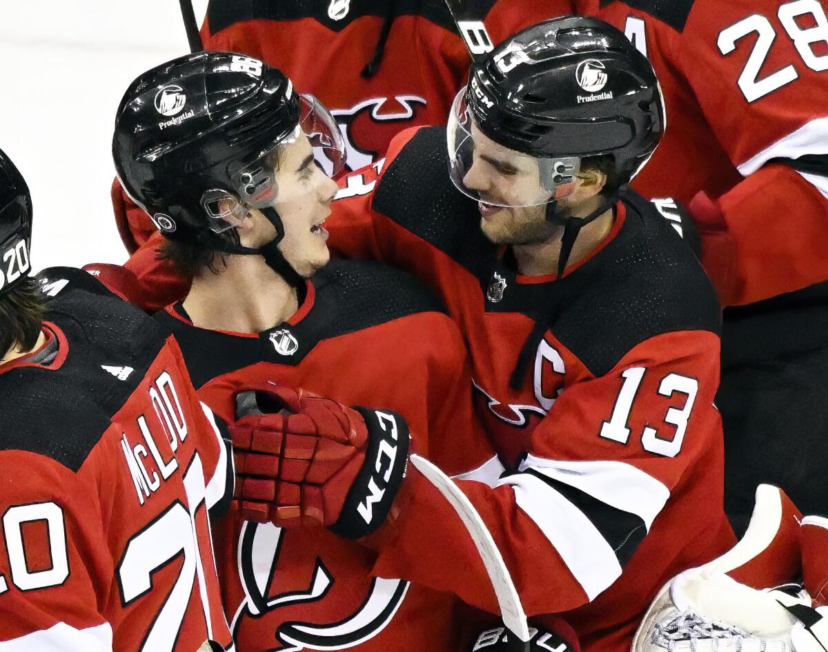Jack Hughes Scores Twice as Devils Top the Red Wings in Season Opener - New  Jersey Hockey Now