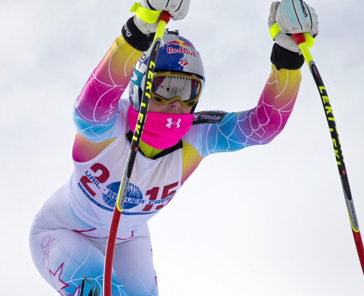 Lindsey Vonn takes part in a training session in Vail, Colo., on Nov. 6. Vonn crashed in a training run Tuesday.