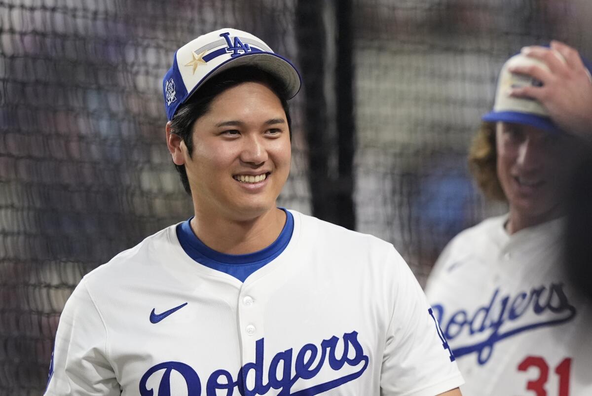 Shohei Ohtani, jugador de los Dodgers de Los Ángeles, de la Liga Nacional,