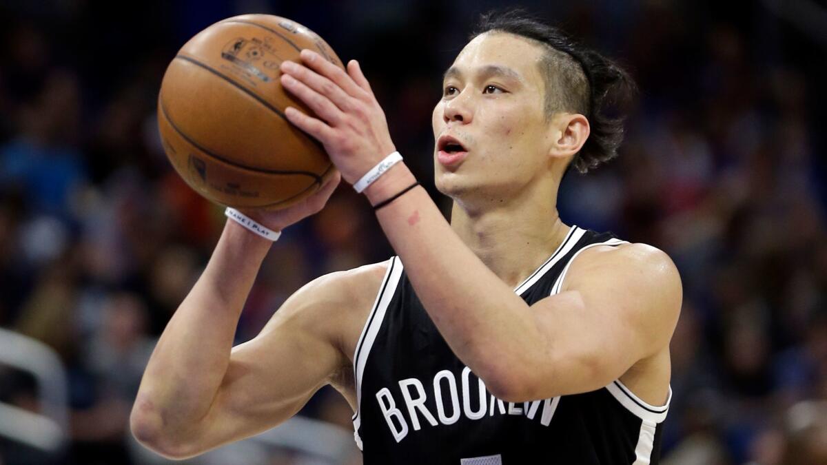 Brooklyn's Jeremy Lin lines up a free throw against Orlando on April 6.