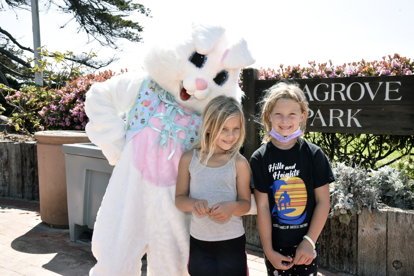 Emily and Kalee with the Easter bunny