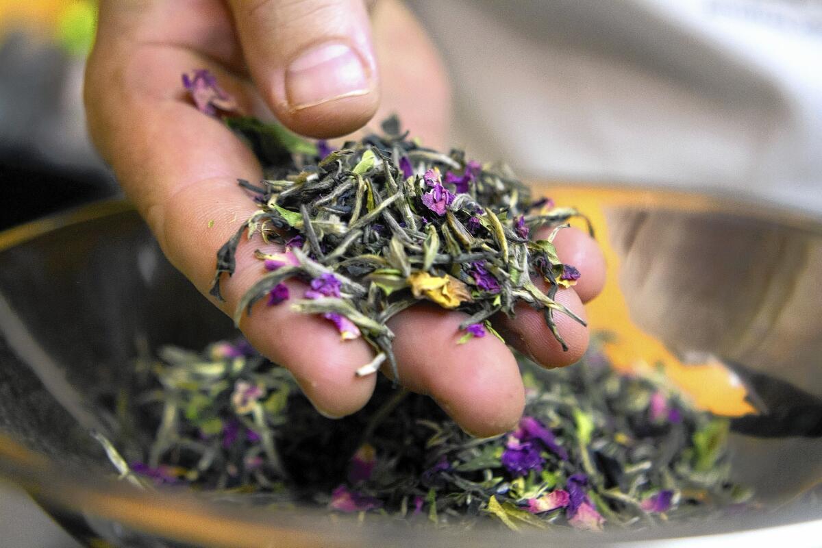 Amore white tea in the lab at Art of Tea in Monterey Park.