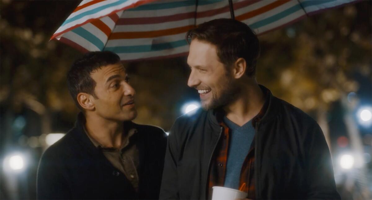 Haaz Sleiman, left, and Michael Cassidy appear in a scene from the movie "Breaking Fast."