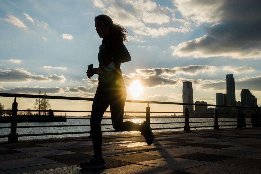 A runner on the Hudson River Parkway in New York
