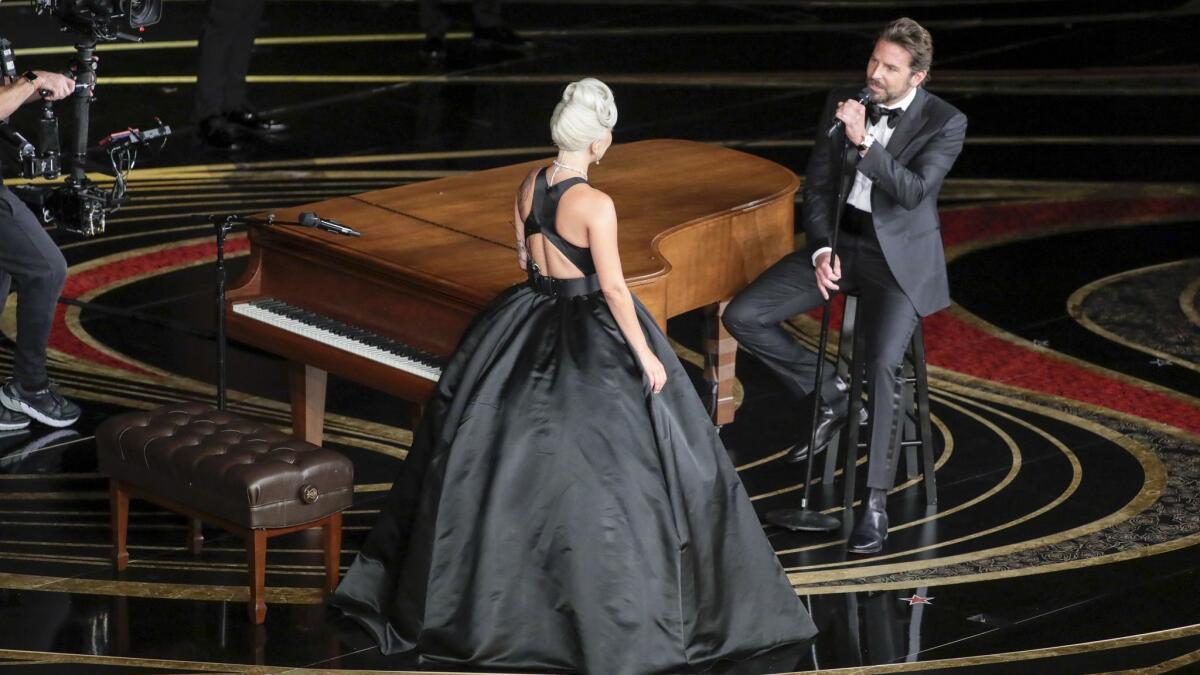 Bradley Cooper and Lady Gaga perform "Shallow" during the 91st Academy Awards.