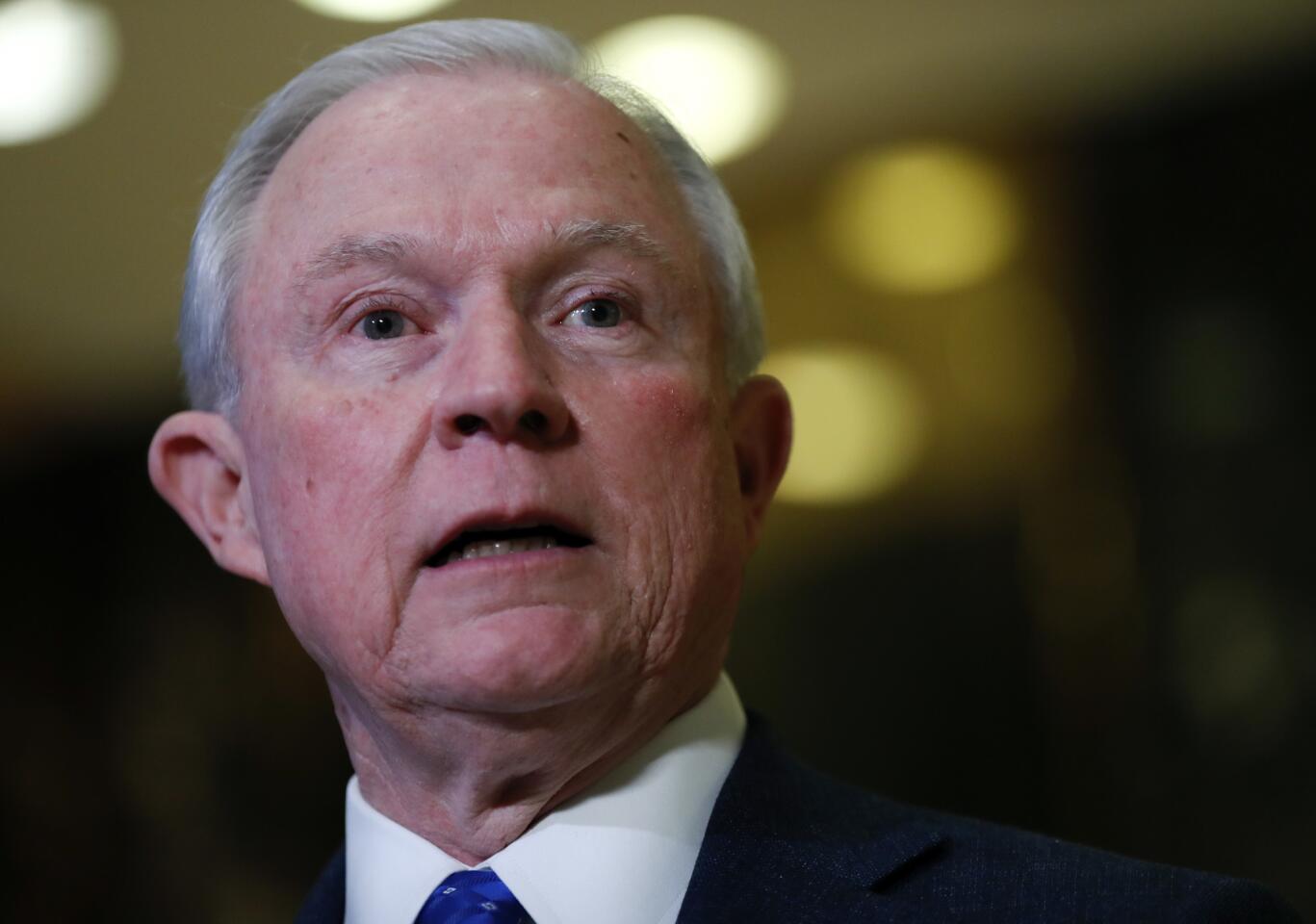 Alabama Sen. Jeff Sessions, the first senator to endorse Trump, is known for his hardline views on immigration. Sessions could face obstacles in his confirmation hearing, even with Republicans in control of the Senate. He withdrew from consideration for a federal judgeship in 1986 after being accused of making racist comments while serving as a U.S. attorney in Alabama. — AP