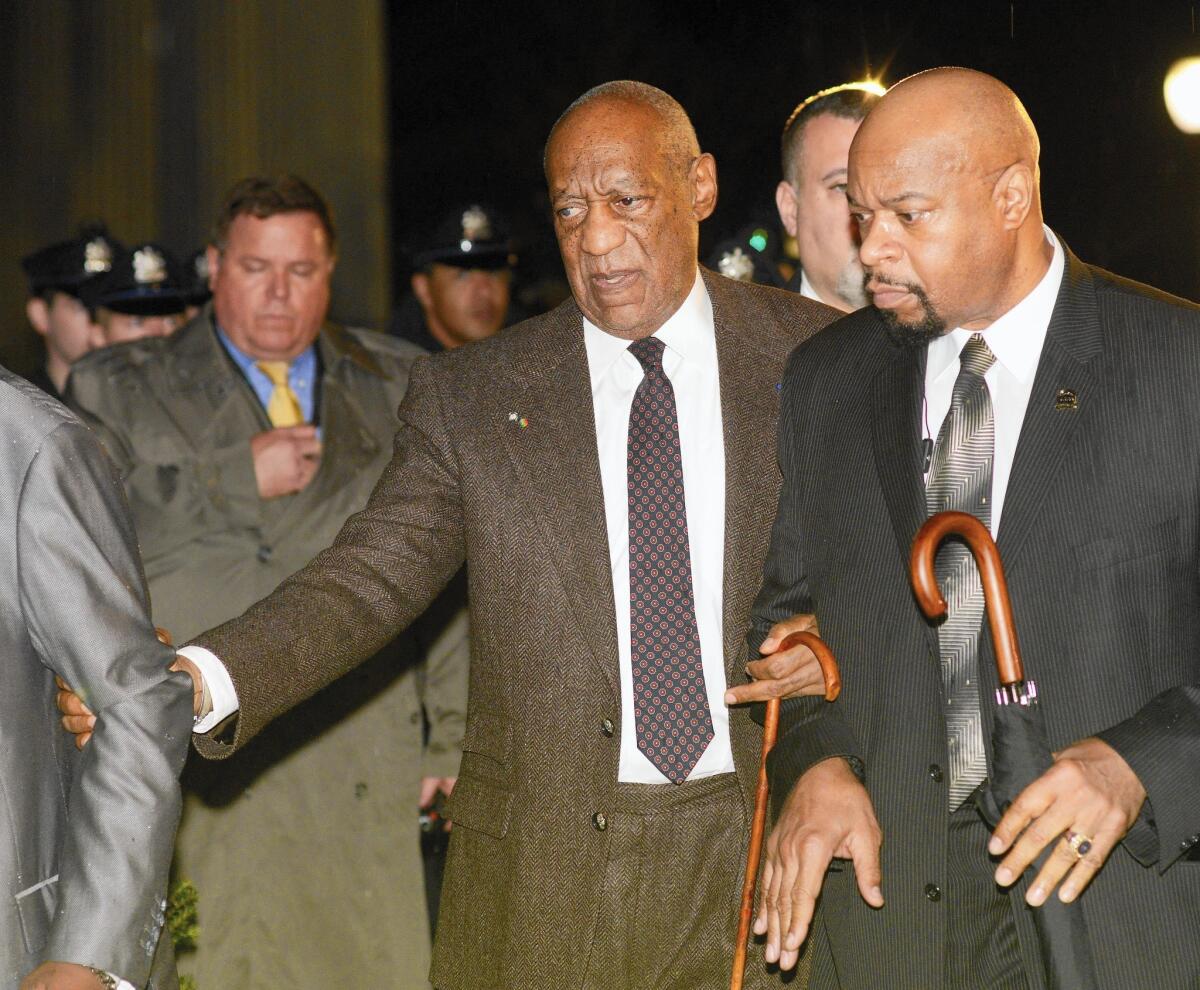 Bill Cosby leaves the Montgomery County Courthouse in Norristown, Pa., where he is accused of criminal sexual abuse, after a pretrial hearing on Feb. 3.