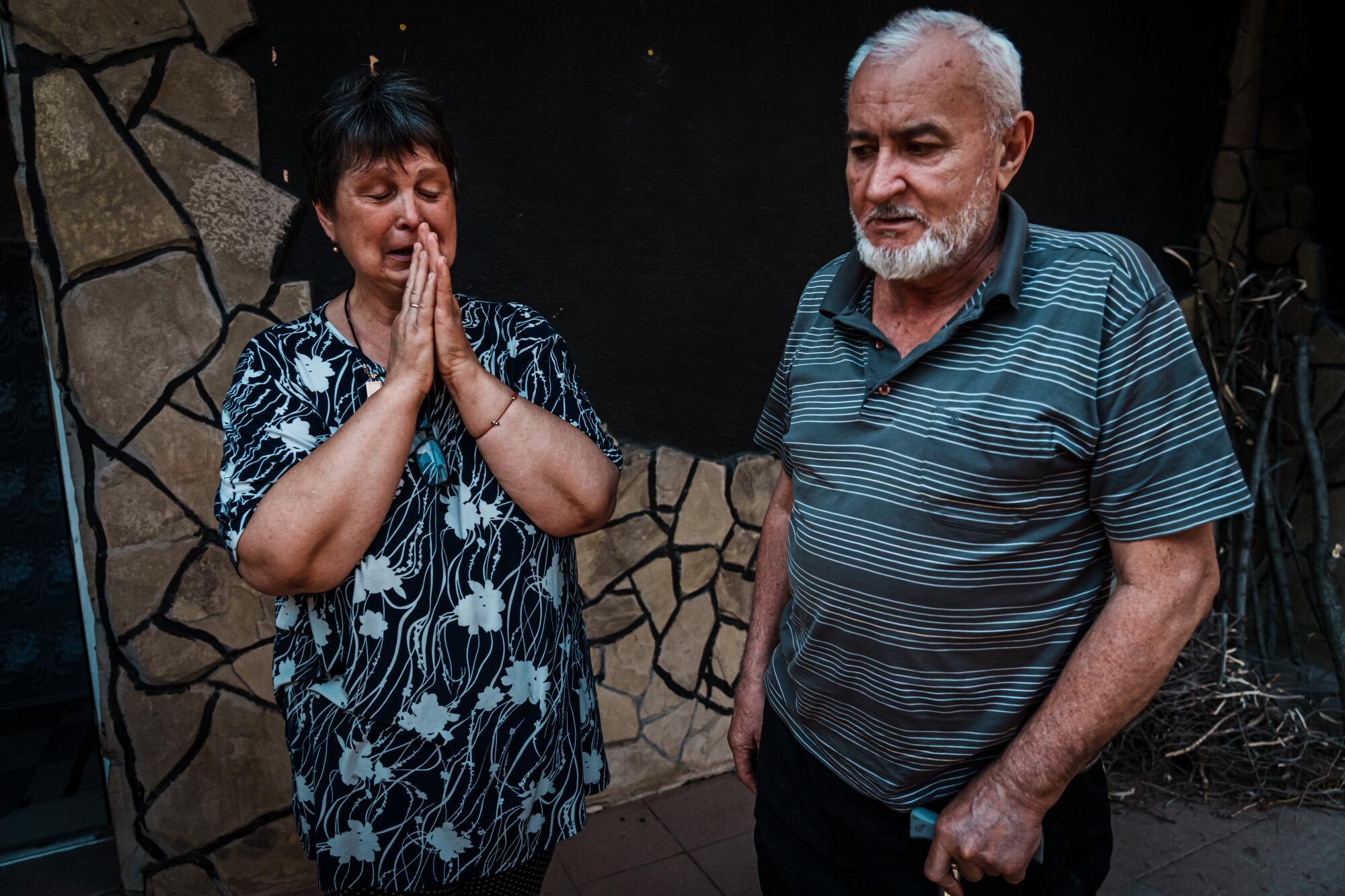 Antonyna Samsonyuk and Sergiy Samsonyuk in Lysychansk, Ukraine