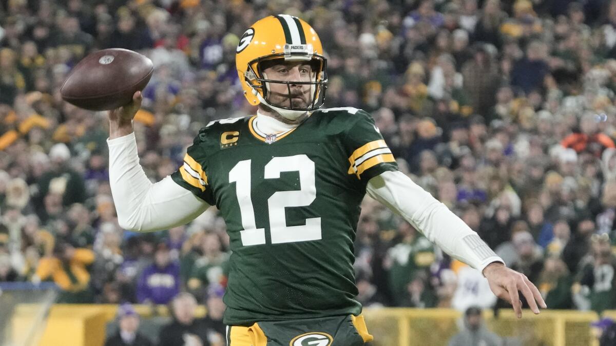 Green Bay Packers' Aaron Rodgers during a game against the Minnesota Vikings.